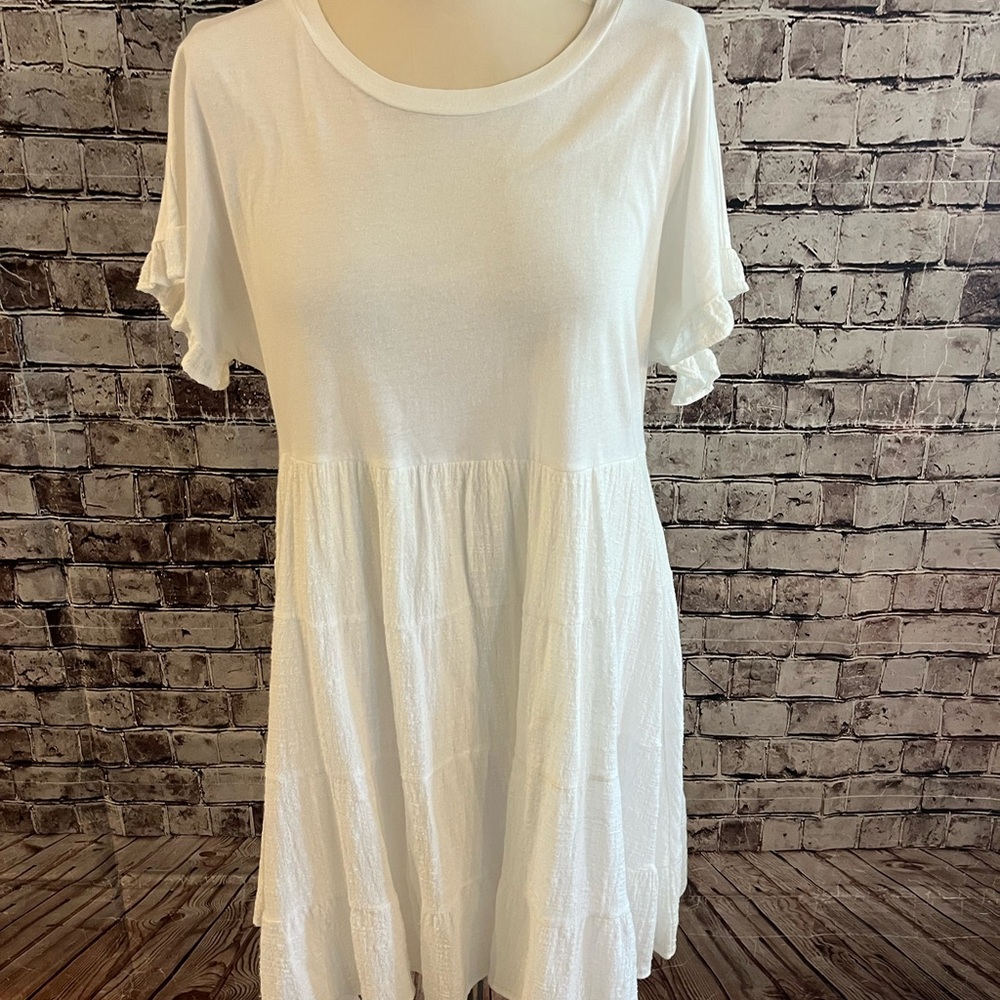 Altar'd State White Tiered Babydoll Dress